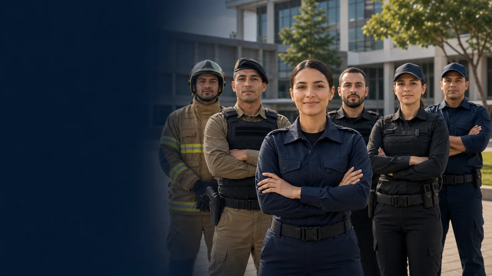 Equipe de carreiras operacionais e de segurança
